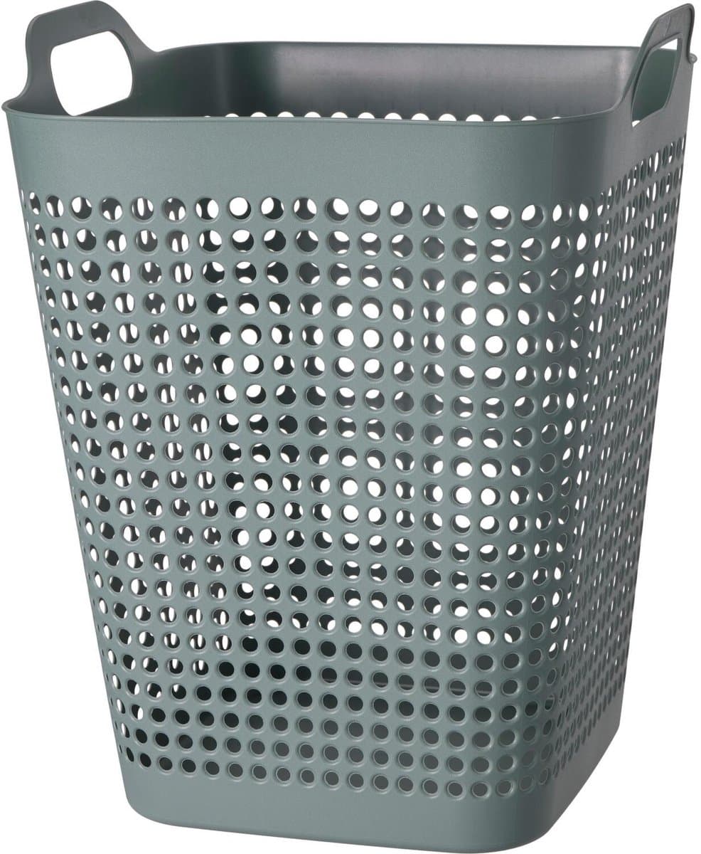 Storage Solutions Wasmand - groen - 48 liter - 40 x 51 cm - kunststof - wasbox - mand voor wasgoed - badkamer — afbeelding 1