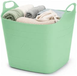 Excellent Houseware Flexibele emmer - groen - 15 liter - kunststof - vierkant - 30 x 29 cm — thumbnail 1