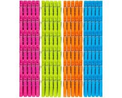 com-four® 120x wasknijpers voordeelset, kleurrijke clips in trendkleuren voor waslijn en rek, geschikt voor binnen en buiten (120 stuks - diverse kleuren)