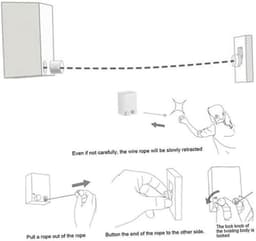 Intrekbare Waslijn - Droogmolen Hangend Rek - Kleding Drogen - Geen Boren Installatie - N.v.t. - Zilver — thumbnail 3