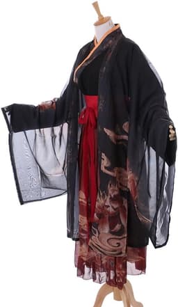 Han-019 Kungfu Hanfu-jurk, traditioneel 3-delig, Chinese kleding, cosplay-kostuum, geborduurd — thumbnail 5