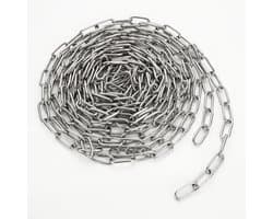 SnelShoppen - 3mm RVS Ketting 6 Meter - Sterke Link Chain van 304 Roestvrij Staal voor Hangen, Hond Leiding, Tuin, Kledinglijn, Meubel en Dagelijks Ge