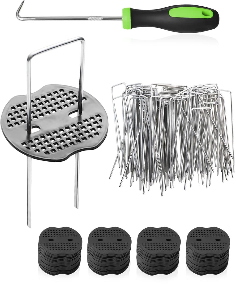 Omgoods - Set van 80 U-vormige Grondpinnen met Wasters voor Tuinbevestiging — afbeelding 1