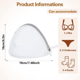 SnelShoppen - Pack van 4 Wasmachine BH Wasnetten - Polyester Waszak met Rits - Beschermt Gevoelige Kleding - Wit en Grijs - Voor Delicate Was — thumbnail 4