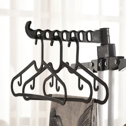 COVREO Droogtoren 73 x 64 x 177 cm, zwart, metaal en kunststof, inklapbaar — thumbnail 3