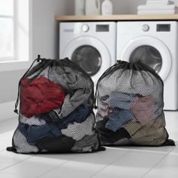 SnelShoppen - 2 x Waszakken voor Wasnet 70 x 90 cm Grote Waszakken met Koord Herbruikbaar voor Wasmachine, Jas, Beddengoed, Ondergoed en Kleding — thumbnail 2