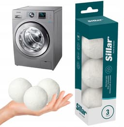 Sillar Drogerballen 3 stuks - Wasdrogerballen - 100% Schapenwol - Herbruikbare - Wasverzachter - Antistatisch - verkort droogtijd — thumbnail 1