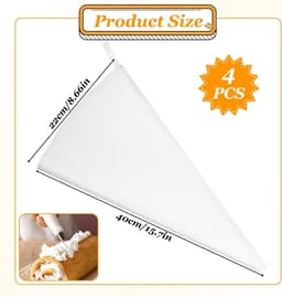 Professionele Spuitzakken - Wit - 40 cm - Herbruikbare Katoenen Spuitzak voor Taartdecoratie - Voor Hobbybakkers en Professionals — thumbnail 2