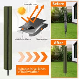 Rotonde Waslijn Beschermhoes van 420D Waterdicht Oxford Stof met Rits en Trekkoord voor Buitengebruik, Ideaal voor Tuin en Wasgoed — thumbnail 1