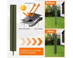Rotonde Waslijn Beschermhoes van 420D Waterdicht Oxford Stof met Rits en Trekkoord voor Buitengebruik, Ideaal voor Tuin en Wasgoed