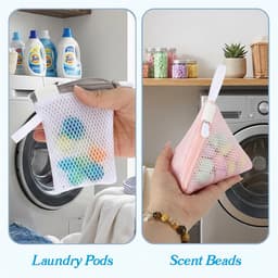 Mini-wasnetjes set van 6, kleine driehoekige netzakken voor delicate was, anti-hechting, opbergtas voor geurparels en wasmachine accessoires — thumbnail 5