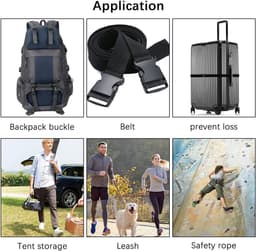 SnelShoppen - 9.14m Zwarte Nylon Stevige Webbing, 20mm, Duurzaam, Sterk en Flexibel, Ideaal voor Luggage Straps, Camping en Tuin — thumbnail 2