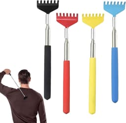 SnelShoppen - Pack van 4 Uittrekbare Rugkrabbers - Uittrekbaar van 20 cm tot 68 cm - Geschikt voor Mensen met Stijve Gewrichten - RVS - Zwart, Blauw, — thumbnail 1