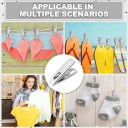 40 Stuks Kledingknijpers van RVS, Winddichte Klemmen voor Wasgoed, Snackzakken en Foto's in Huis, Keuken en Kantoor (4.5cm) — thumbnail 2