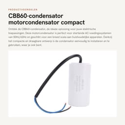 Dailygoods - CBB60-condensator - motorcondensator - compact en draagbaar - 40uF 450V - ideaal voor start AC-voedingssysteem - geschikt voor diverse hu... — thumbnail 1