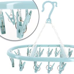 Inklapbare droogmolen - Pastelmix - 2 stuks - Mini hangdroger met 20 knijpers - Voor kleine kledingstukken — thumbnail 3
