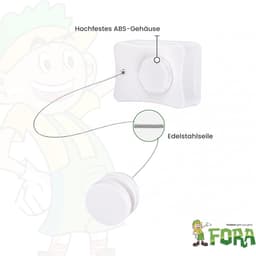 Uitschuifbare Drooglijn Voor Aan De Muur 5m – RVS-lijn 5 m, Vergrendeling, Max. 20 kg, Ruimtebesparend, ABS Behuizing, Wit — thumbnail 5
