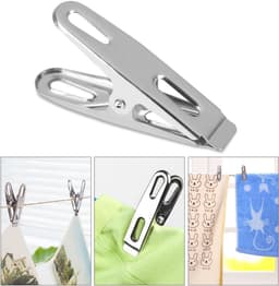 Wasknijpers - Kledingclips - Kleding Drogen - Roestvrij Staal - 20 Stuks - Zilverkleurig — thumbnail 3
