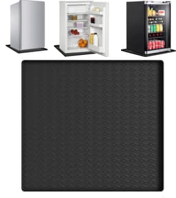 Wasmachinebeschermhoes - Anti-lekmat voor koelkast - Vloerbeschermmat - Verdikte siliconen beschermhoes - Diamantpatroon - 60x60 cm - Opstaande randen - Antislip - Geschikt voor wasmachines en drogers - Zwart — thumbnail 1