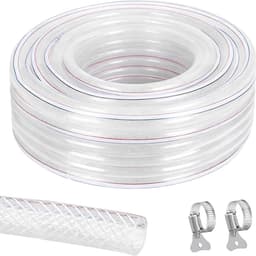 Gevlochten hogedrukslang van PVC, flexibel en transparant, ideaal voor water, gas en olie, 25 x 32 mm, 3/6/10 meter — thumbnail 1