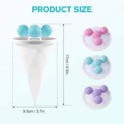 Filtergaas voor wasmachine - 5 Stuks - Wasmachinehaarfilter - Drijvend model - Filterend gaas - Herbruikbaar - Pluizenopvanger - Verwijdert haar van honden en katten - Voor de was - Blauw, Roze, Paars — thumbnail 2