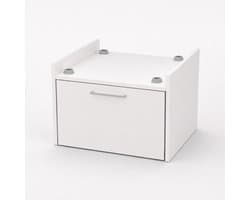 The White Stone Verhoogde Wasmachinekast met Lade Voorgemonteerd | Universele Verhoogde Wasmachine Onderkast | Onderstel voor Wasmachine en Droger | Stabiele Antivibratie Basis Wit