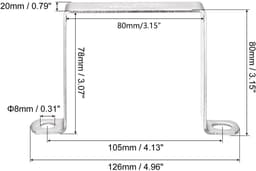 Dailygoods- Connector U-vormige Beugel 78 x 82mm - Buisbandklem - Roestvrij Staal - Corrosiebestendig - Duurzaam - Hoogwaardige Materialen - Buisklem — thumbnail 2