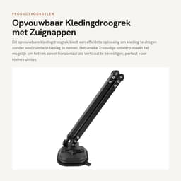 Dailygoods- Kledingdroogrek Ruimtebesparend - Opvouwbaar - Intrekbaar - Wandgemonteerd - 10 Haken - Geschikt voor Balkon/Badkamer - Kledinghanger — thumbnail 1