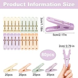 Dailygoods- Wasknijpers 80 Stuks - Wasknijpermand - Waterdicht - Roestvrij Staal - Duurzaam - Geschikt voor Binnen/Buiten - Kledingpegs — thumbnail 2
