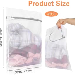 Dailygoods- Wasnet Klein - 4 Stuks - Waszak voor Fijne Was - Waszak met Ritssluiting - Wasnet voor Beha/Sokken - Polyester Zonder Pilling — thumbnail 5