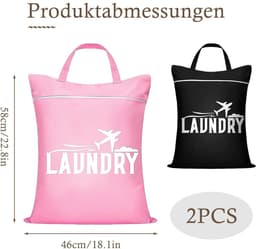 Dailygoods- Waszak Waterdicht - Waszakken voor Wasgoed - Reiswaszak - Opvouwbaar - Lichtgewicht - Ritssluiting — thumbnail 4