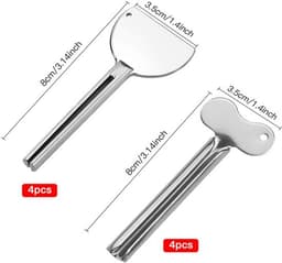 Dailygoods - 8 Stuks Metalen Tandpasta-Knijpers - Roestvrij Staal Tubeknijper — thumbnail 5