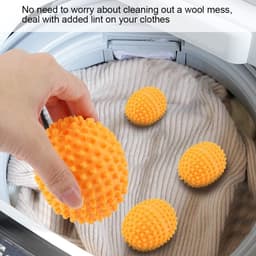 SnelShoppen - VOBOR Droogballen 4 Stuks Set Oranje Herbruikbare Droogballen voor Wassen en Droogmachine, Milieuvriendelijk, Vermindert Pluis en Kreuke — thumbnail 3