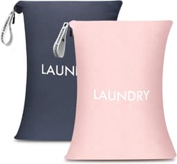 2 Pack Waszakken voor Vuil Wasgoed, Reiswaszakken van Wasbaar Nylon voor Zwemkleding en Sportoutfits — thumbnail 1