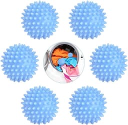 Wasmachine Droger Bal, 6 Pack Wasmachine Wasbal Herbruikbare Wasserij Ballen Drogere Ballen Wasdrogerballen Tijdbesparende Schoonmaakaccessoires Wasdroger Schoon Verzachten Kleding Blauw — thumbnail 1