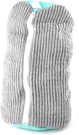 wasmachine 2 stuks waszak, schoenenzak wasmachine schoenenzak herbruikbare ritssluiting pluche schoenwaszak voor gymschoenen, tennisschoenen, grijs — thumbnail 5
