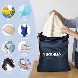 Waterdichte Reistas voor Vuile Was, 2 Stuks in Verschillende Maten, Ideaal voor Kamperen, Reizen en Thuisgebruik, Vouwbare Oxford Katoenen Waszak — thumbnail 3