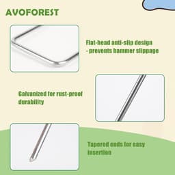 SnelShoppen - Pack van 110 Gegalvaniseerde Stalen Grondankers Tuinpinnen 150 x 40 x 3 mm met Handschoenen Anti-roest voor Onkruiddoek, Tuinfleece, Cam — thumbnail 4