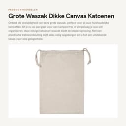 Waszak Dikke Canvas Katoenen Tas - Opbergtas voor Wasgoed - Huishoudelijke Waszak - Trekkoordsluiting - 22 * 28 cm - Biologisch Materiaal — thumbnail 4
