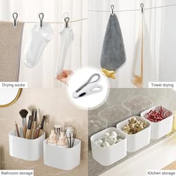 SnelShoppen - 36 Stuks Kledingknijpers met Opbergmand, Onzichtbare Klemmen, Sterke Klemkracht, Anti-slip Klem, Voor Wasrek of Waslijn (Wit) — thumbnail 2