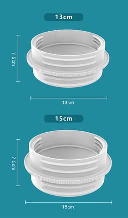 Verpakking van 1 stuk - Airconditioning slangconnector - Universele aansluiting voor airconditioning uitlaatslang - Uitlaatpijpconnector - Connector - ABS-materiaal - Links- en rechtsdraaiend - Geschikt voor slangverlengstukken van 130 tot 150 mm-Wit — thumbnail 3