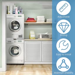 Universele Stapelrekset - Stapelset Voor Wasmachine En Droger - Verstelbare Stapelsets - Stapelbaar Rek Met Rateltouwen — thumbnail 5