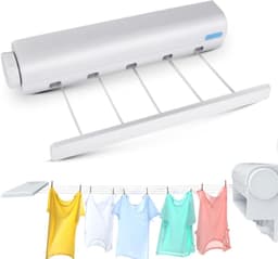 Verstelbare Waslijn voor Binnen en Buiten - Telescopische Drooglijn met Vijf Touwen voor Efficiënt Kleding Drogen — thumbnail 1