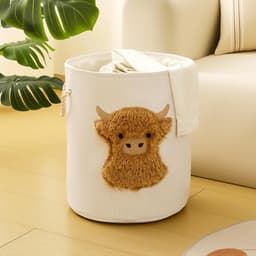 SnelShoppen - Wasmand Kinderkamer Rond 58 Liter - Extra Grote Wasverzamelaar - Opvouwbare Wasmand met Deksel - Speelgoed-opbergmand voor Kinderen - Me — thumbnail 5