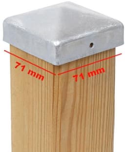 Set van 10 - paaldoppen hekkkap piramide verzinkt 71 x 71 mm - 10 — thumbnail 2