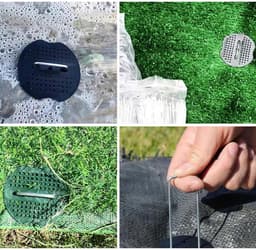 Haringen voor haringen, stabiel, grondanker, 50 grondankers + 50 bufferschijven, herbruikbaar, U-vormige haringen, anti-roest grondanker, tuinpalkken, voor onkruidbarrière, 15 x 4 cm, Ø 2,5 mm — thumbnail 4