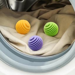 SnelShoppen - Wasballen voor Wasmachine - 9 Stuks Herbruikbare Rubberen Siliconen Drogerballen - Vermindert Rimpels en Klevende Was - Groen, Geel, Paa — thumbnail 3
