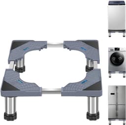 Verstelbaar onderstel voor wasmachine en koelkast met 4 roestvrijstalen poten, ideaal voor droger en vriezer, hoogte 18-21 cm — thumbnail 1