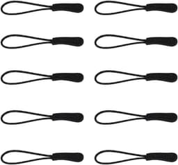 Ritsverlengers - Hanger trekkers - Kleding reparatie - Reflecterend ontwerp - 10 stuks - Zwart — thumbnail 1
