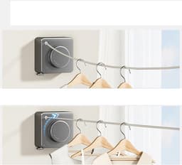 Uittrekbare Waslijn - Telescopische Lijn - Kleding Drogen - Niet Geperforeerd - 1 Meter - Wit — thumbnail 4